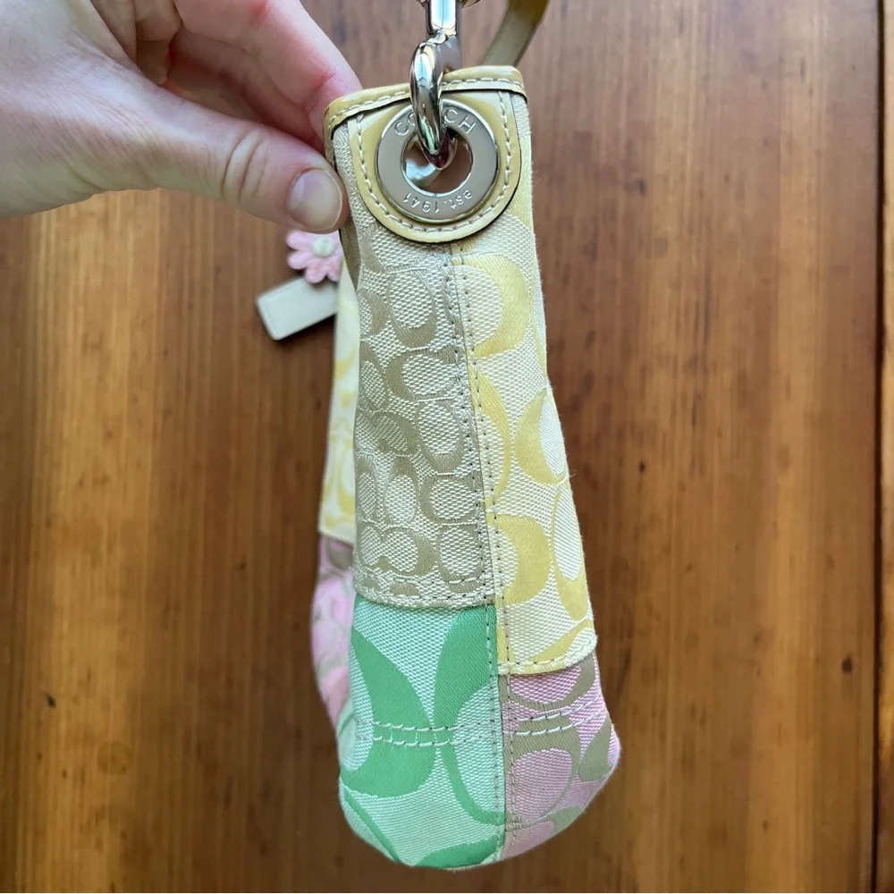 Coach Pastel Patchwork Shoulder Bag in Yellow, Pink, Mint & Light Brown/Cream - Picture 6 of 16